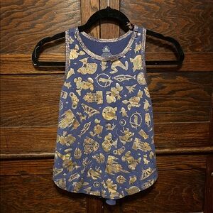 Disney Blue and Gold Kids Tank Top